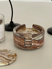 Chestnut Onyx Coaster Set